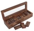 WOODEN DOMINO SET WITH ACRYLIC TOP
