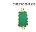 Chrysoprase Gold Electroplated Edge Gemstone Slice Connector
