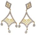 Gold Vermeil Cz Set Gemstone Dangle Earrings