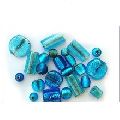 Silver Foil Turquoise Color Furnace Big Hole Mix Glass Beads