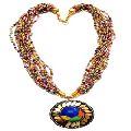 Seed Beaded Brass pendent Necklace Fashion