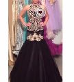Black embellished mermaid evening gown prom dress