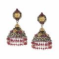 Gold Plated Silver Glass Beads Chandelier Earrings
