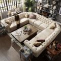 Fabric sectional chesterfield sofa