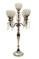 Candelabra Silver with Crystal Votives and Dangles