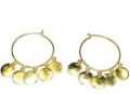 Round Charm Brass Earrings