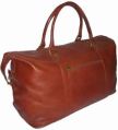 Brown color genuine leather travel Bag