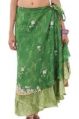 intage silk sari double layered and reversible wrap-skirt dress