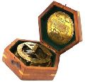 Gilbert Brass Decorative Sundial Compass with Rose Wood Box