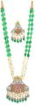 Pearl Green Drops String Necklace Set with Earrings