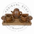 wooden coffee tray set