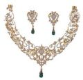 Green Emerald and Gold Necklace