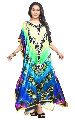 Digital Printed Satin Silk Long Kaftans Kurtas For Women