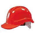 Red Plain Abs Safety Helmet