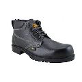 Leather industrial black safety shoes