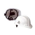White industrial safety helmets