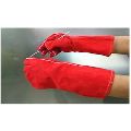 Red Plain Leather Welding Gloves