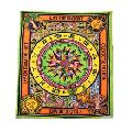 Fabric Zodiac Sign Mandala Celtic Horoscope Design Indian 100% Cotton Tapestry