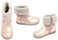 Kids Ankle Boot In Pink With Fur
