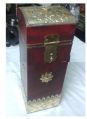 Handmade Brass Fitted Wooden Wine Box