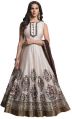 Ladies Party Wear Ghost White Handworked Gown