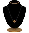Tip Top Fashions Gold Plated Black Beads Mangalsutra Set