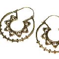 hoops neolithic symbol original brass earrings