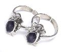purple amethyst gemstone 925 sterling silver toe ring