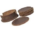 Coasters Leather Round 6 Pcs Brown