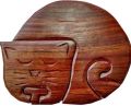 Wooden Kitty Shaped Puzzle Box