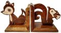 Wooden Squirrel Shaped Bookend