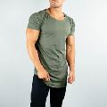 Elastane Military Green Fitness Men's T-Shirt