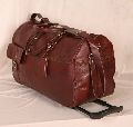 Leather Luggage Trolley Bag