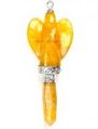 CITRINE CARVED METAL PENDANT ANGEL