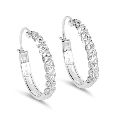 Sterling Silver Rhodium Plated White Cubic Zirconia Earrings
