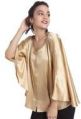 Uptownie Plus Solid Gold Satin Cape Top