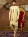 Indo Western Style Wedding Wear Banarasi Silk Sherwanis