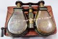 Antique Brass Folding Binocular with Leather Case