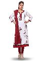 COTTON ANARKALI SUIT IN WHITE