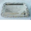 Brass Silver Serving Tray with center logo