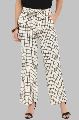 Beige Checkered Cotton Straight Pant