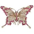 Metal Steel Plastic Black Blue Gray Brown Red Pink Good New Polished Coated butterfly brooch