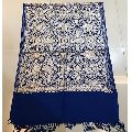 blue pashmina kashmiri silk embroidered stole