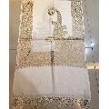 White Designer Pashmina Kashmiri Silk Embroidered Stole