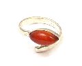 Carnelian Gemstone marquise shape Ring with Silver Plated
