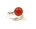 Carnelian Gemstone Silver Ring with Silver Plated