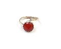 Carnelian round shape Gemstone jewelry Ring with Silver Plated