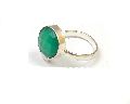 Green Onyx Gemstone Silver Ring with Silver Plated