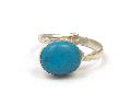 Turquoise Gemstone Ring with Silver Plated