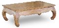 solid wood coffee table with curve leg
